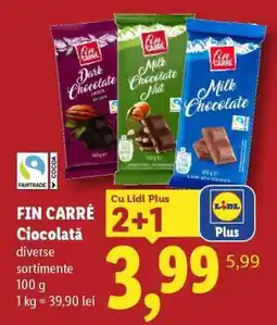 Lidl Fin Carré Ciocolată Ofertă