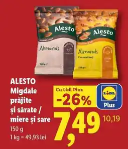 Lidl Alesto Migdale prăjite și sărate / miere și sare Ofertă