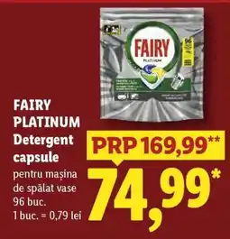 Lidl FAIRY PLATINUM Detergent capsule Ofertă
