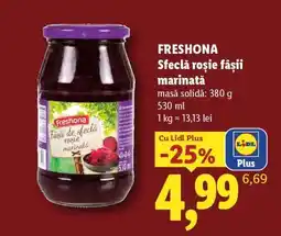 Lidl Freshona Sfeclă roșie fâșii, marinată Ofertă