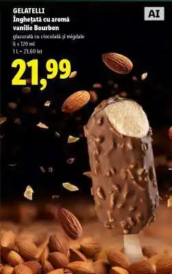 Lidl GELATELLI Înghețată cu aromă vanilie Bourbon Ofertă