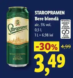 Lidl STAROPRAMEN Bere blondă Ofertă