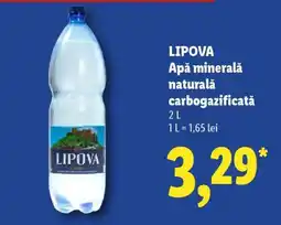 Lidl LIPOVA Apă minerală naturală carbogazificată Ofertă