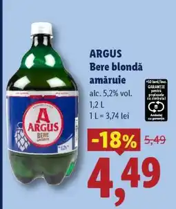Lidl ARGUS Bere blondă amăruie Ofertă