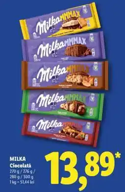 Lidl MILKA CIOCOLATĂ Ofertă