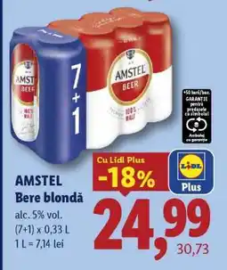 Lidl AMSTEL Bere blondă Ofertă