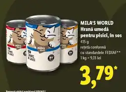Lidl MILA’S WORLD Hrană umedă pentru pisici, în sos Ofertă