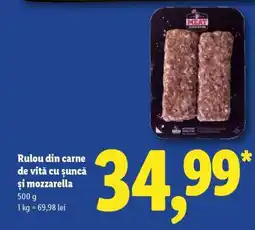 Lidl Rulou din carne de vită cu șuncă și mozzarella Ofertă