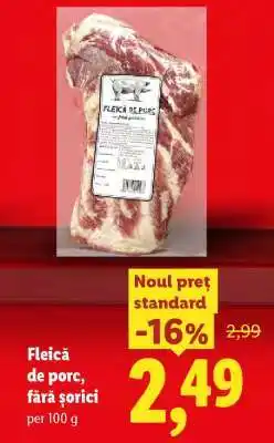 Lidl Fleică de porc, fără șorici Ofertă