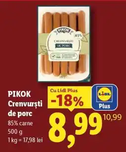 Lidl Pikok Crenvurști de porc Ofertă