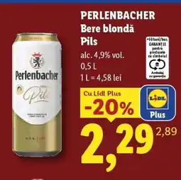 Lidl Perlenbacher Bere blondă Pils Ofertă