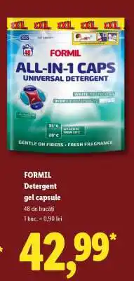Lidl FORMIL Detergent gel capsule Ofertă