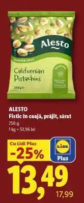 Lidl Alesto Fistic în coajă prăjit, sărat Ofertă