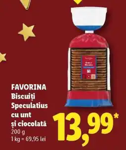 Lidl FAVORINA Biscuiți Speculatius cu unt și ciocolată Ofertă