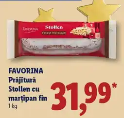 Lidl FAVORINA Prăjitură Stollen cu marțipan fin Ofertă