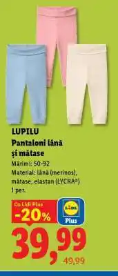 Lidl LUPILU Pantaloni lână și mătase Ofertă