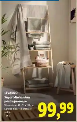 Lidl LIVARNO Suport din bambus pentru prosoape Ofertă