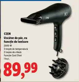 Lidl CIEN Uscător de păr, cu funcție de ionizare Ofertă