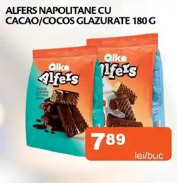 Unicarm Alka Alfers Napolitane cu Cacao/Cocos Glazurate Ofertă