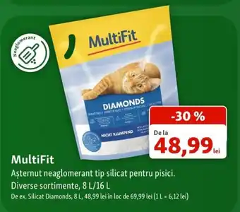 MultiFit Așternut neaglomerant tip silicat pentru pisici