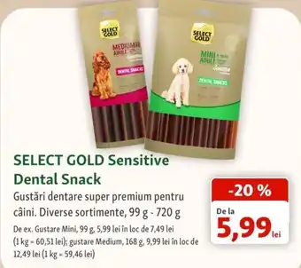 Select gold sensitive dental snack
