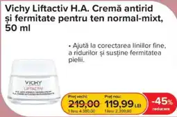 Dr.Max Vichy Liftactiv H.A. Cremă antirid și fermitate pentru ten normal-mixt Ofertă