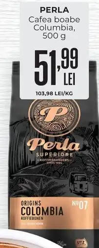 Mega Image Perla Cafea boabe Columbia Ofertă