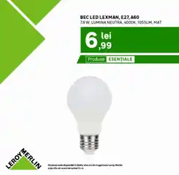 Leroy Merlin Bec led lexman E27, A60 Ofertă