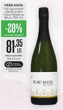 Mega Image Pere Mata Vin spumant alb brut bio Cava Reserva Brut Ofertă