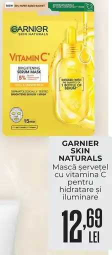 Mega Image Garnier Skin Naturals Masca servetel cu vitamina C pentru hidratare si iluminare Ofertă