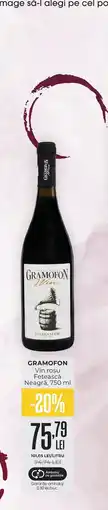 Mega Image Gramofon vin rosu feteasca neagra Ofertă