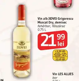 Supeco Jidvei muscat dry, demisec fehérbor, fél száraz Ofertă