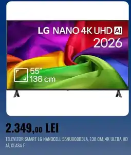 Flanco Televizor Smart LG nanocell 55NU800B3LA, 138 cm, 4K ultra HD AI, clasa F Ofertă