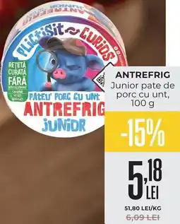 Mega Image Antrefrig junior pate de porc cu unt Ofertă