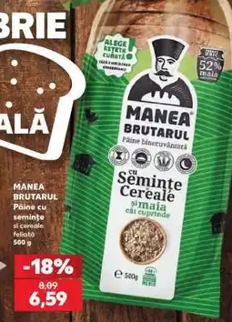 Kaufland MANEA BRUTARUL Pâine cu semințe și cereale feliate 500 g Ofertă