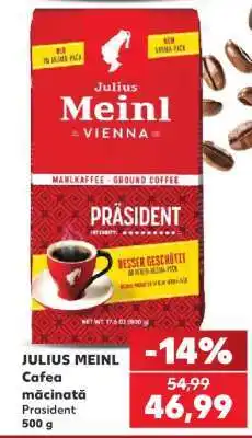 Kaufland JULIUS MEINL Cafea măcinată Präsident 500 g Ofertă