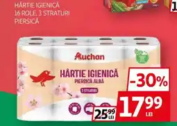 Auchan Auchan hârtie igienică piersică albă Ofertă