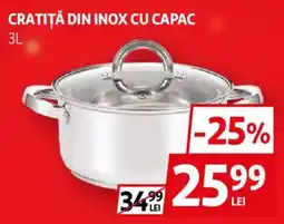 Auchan Cratiță din inox cu capac Ofertă
