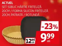 Auchan Set 50 buc hârtie friteuză 20 cm / forma silicon friteuză 20 cm, patrată / rotundă Ofertă
