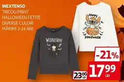Auchan Inextenso tricou print halloween fetițe Ofertă