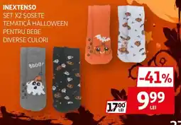 Auchan Inextenso set x2 șosete tematică halloween pentru bebe diverse culori Ofertă