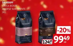 Auchan Davidoff cafea boabe diverse sortimente Ofertă