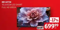 Auchan Nei 40t3k televizor led smart full hd 100cm Ofertă