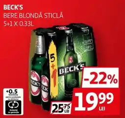 Auchan Beck's bere blondă sticlă Ofertă