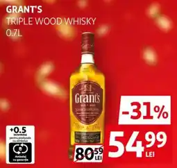 Auchan Grants triple wood whisky Ofertă