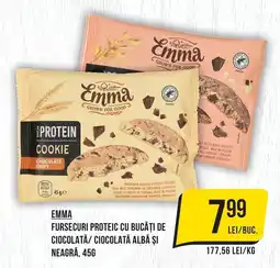 Mega Image Emma fursecuri proteic cu bucăți de ciocolată/ ciocolată albă și neagră Ofertă