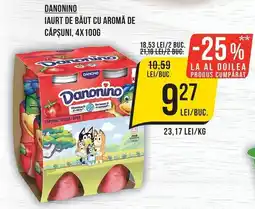Mega Image Danonino iaurt de băut cu aromă de căpșuni Ofertă