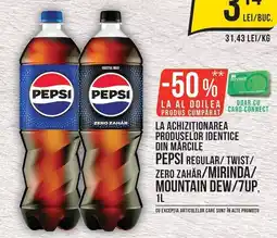 Mega Image Pepsi regular twist zero zahar mirinda mountain dew 7up Ofertă