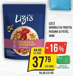 Mega Image Lizi's granola cu fructul pasiunii și fistic Ofertă