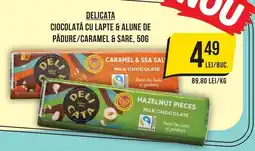 Mega Image Delicata ciocolată cu lapte & alune de pădure/caramel & sare Ofertă